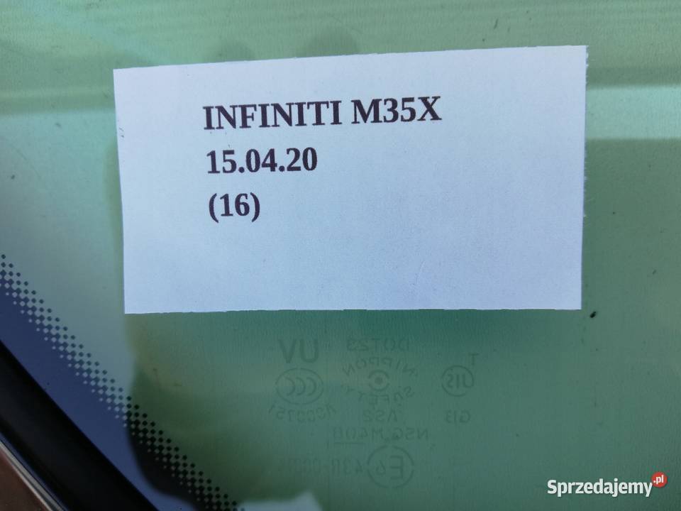 SZYBA BOCZNA KAROSERYJNA TYŁ PL INFINITI M35X wielkopolskie