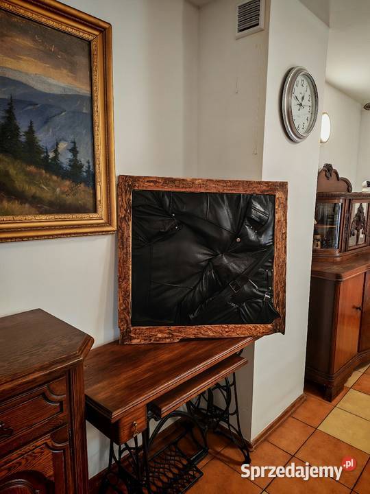 Unikatowy obraz 3D ze skóry naturalnej Raw Wood Brzeg