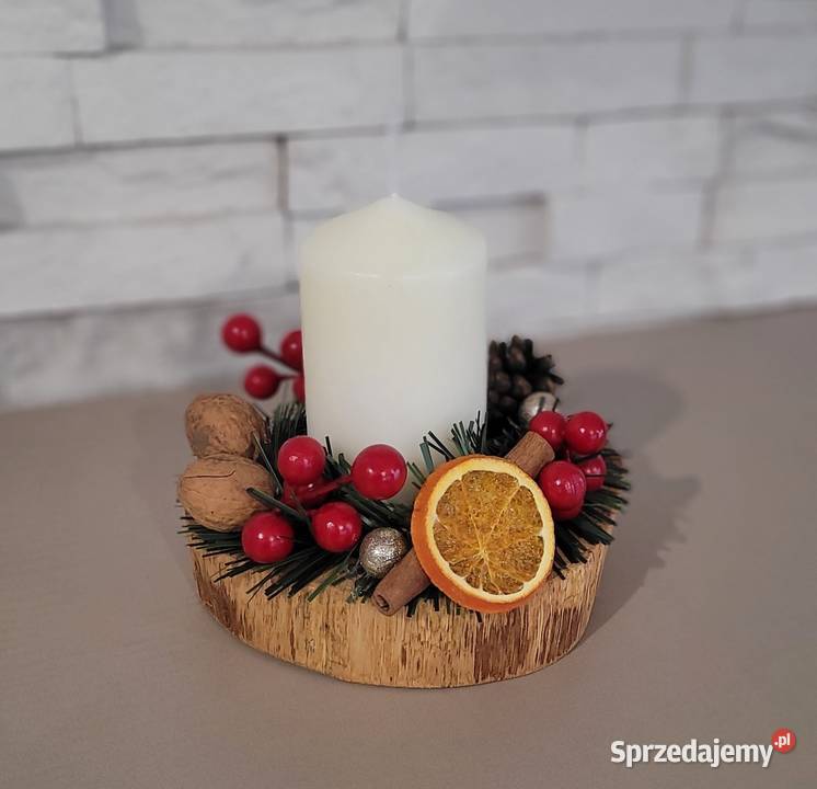 Stroik Świecznik Bożonarodzeniowy ręcznie Tarnowskie Góry