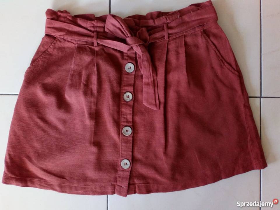Czekoladowa Fajna brązowa mini 46 falbanka NOWA Rozmiar 46 sprzedam