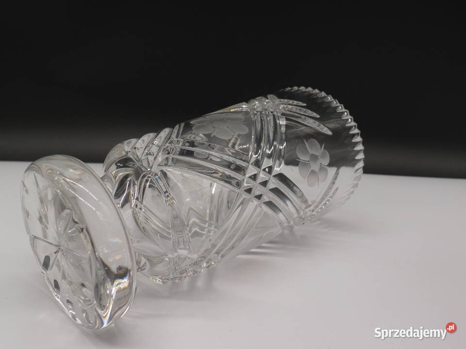 Wazon Kryształowy PRL Ręczny Szlif Raszków