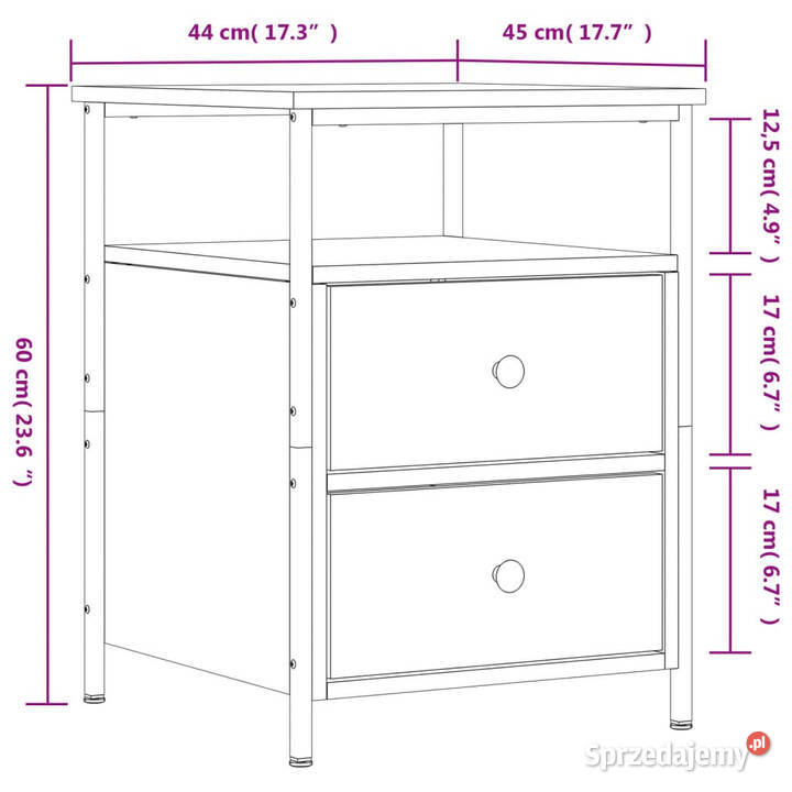 Szafka nocna szary dąb sonoma 44x45x60 WM826009 Warszawa