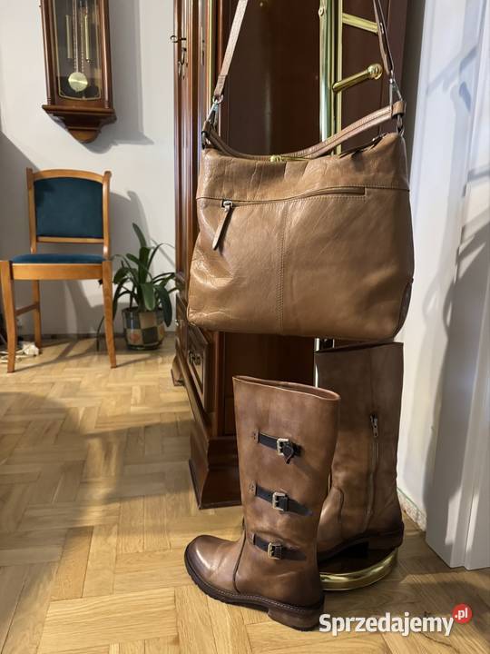 Komplet ze skóry naturalnej Venezia kozaki 37 i Częstochowa