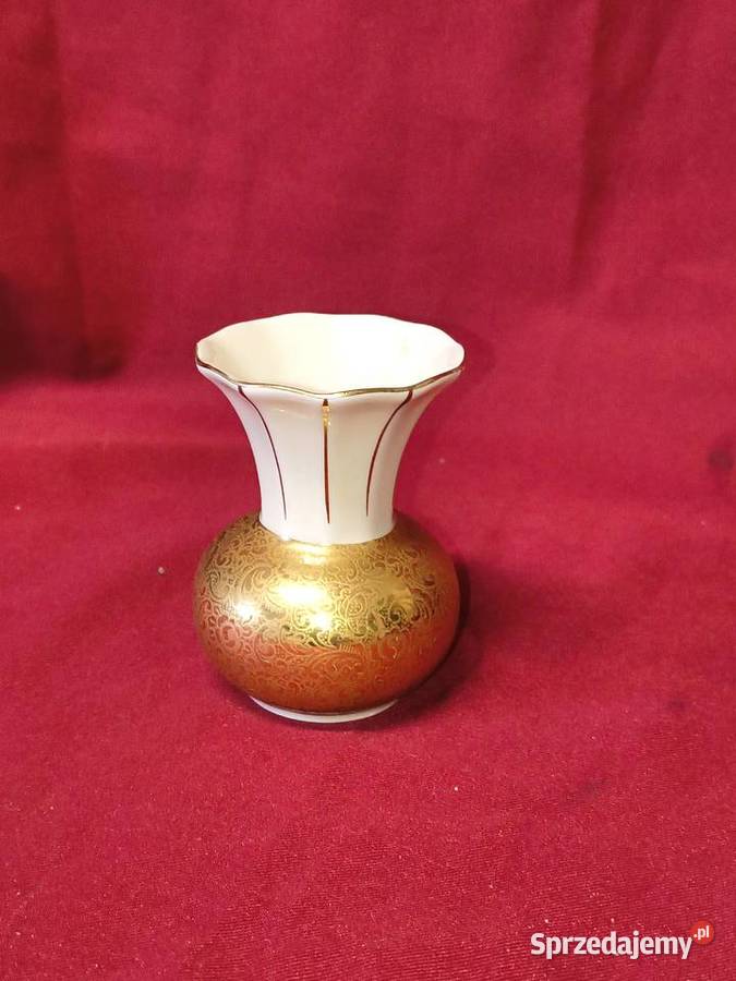 Porcelanowy wazon vintage złocony Rolf Withohn Chorzew