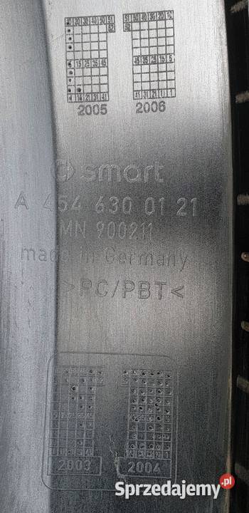 Smart ForFour 454 5 drzwi błotnik tył tylny LEWY