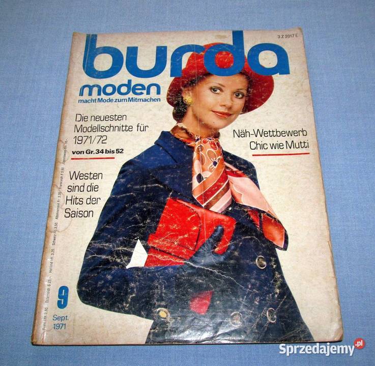 Burda Moden 91971 magazyn mody wykroje Vintage Skępe