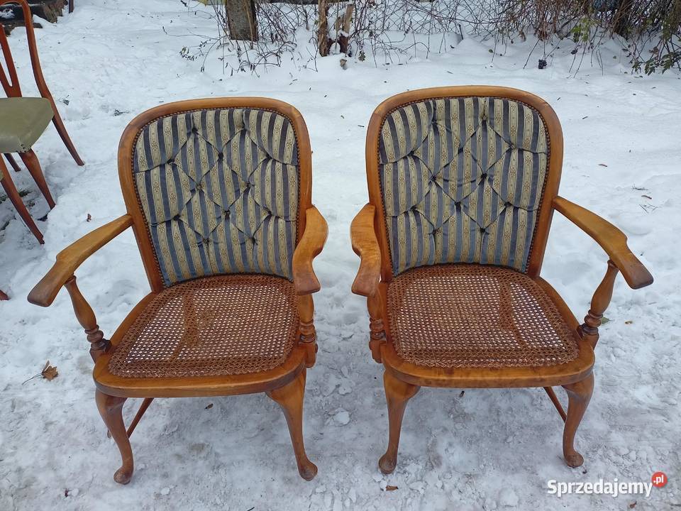 Fotele Drewniany ażurowe retroStylowe Meble Gliwice