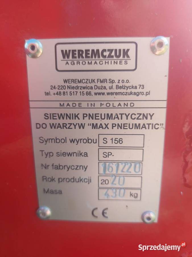 Siewnik WEREMCZUK pneumatyczny do warzyw Siewniki i sadzarki Siedlce sprzedam