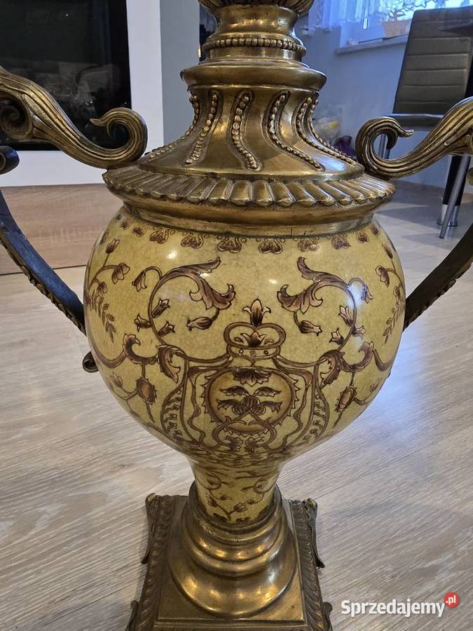 Dwie stare amfory porcelanowomosiężne śląskie Chełm Śląski sprzedam
