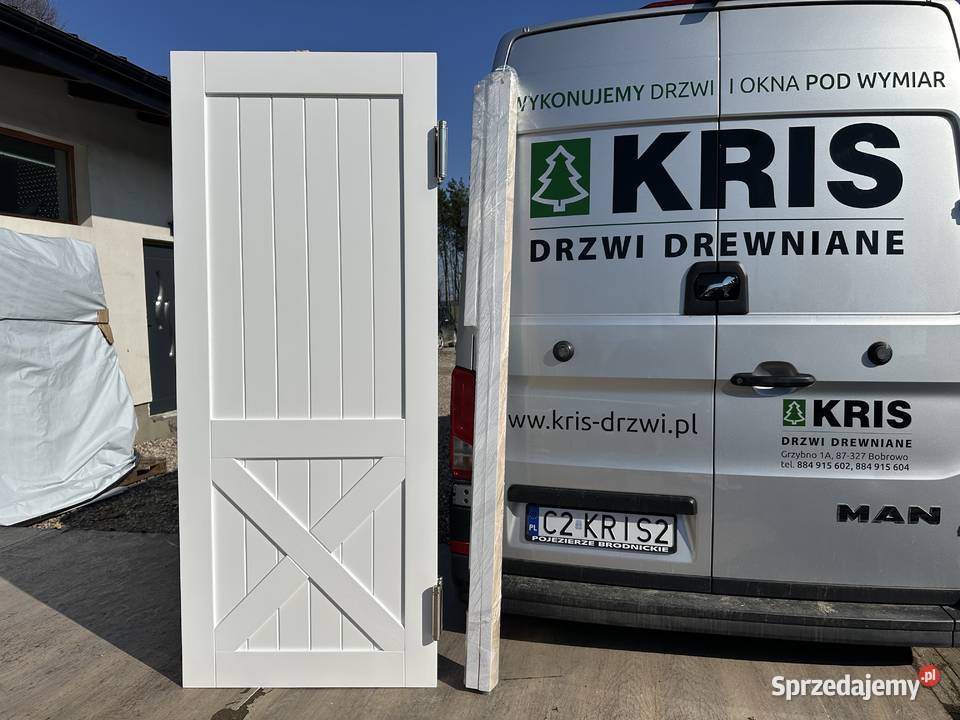 Drzwi drewniane WAHADŁOWE BIAŁE RĘKI CAŁA POLSKA pomorskie