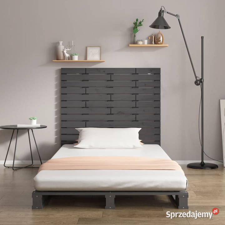Wezgłowie łóżka szare 146x3x915 lite drewno Warszawa