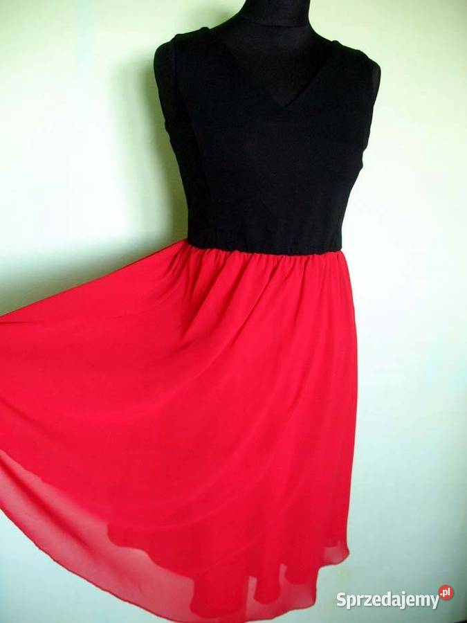 Sukienka dzianina i szyfon 36 S biust 88 Siedlce