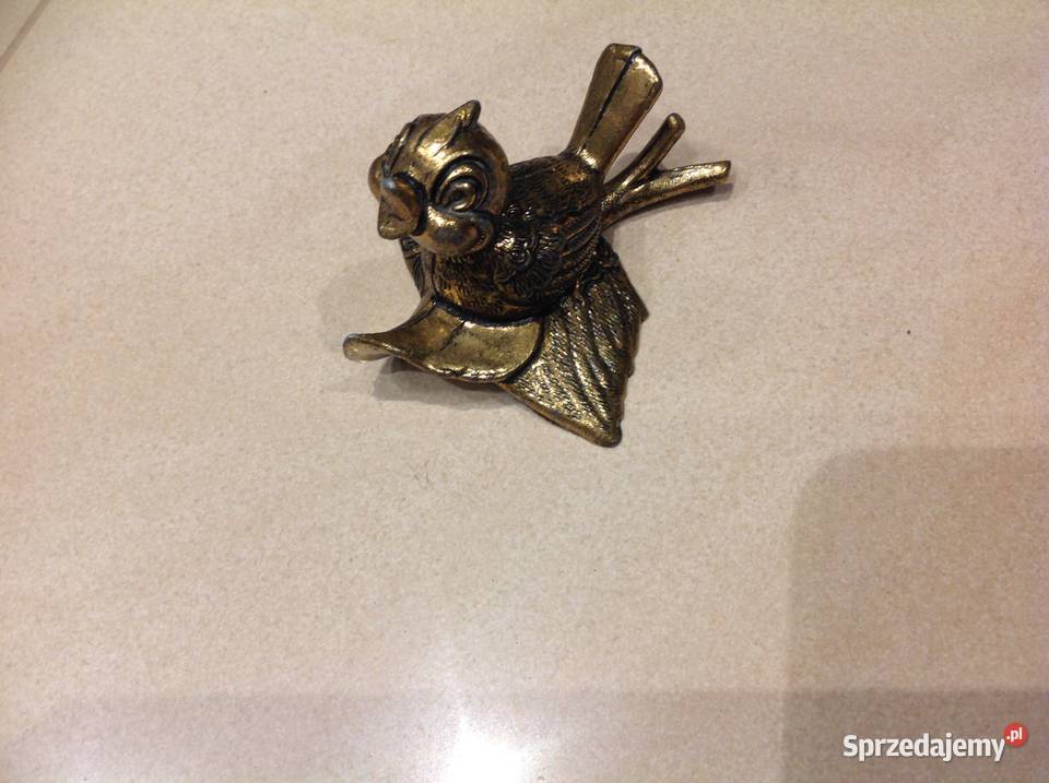 Ptaszek Mosiężny Stary sygnowany lubuskie Nowa Sól