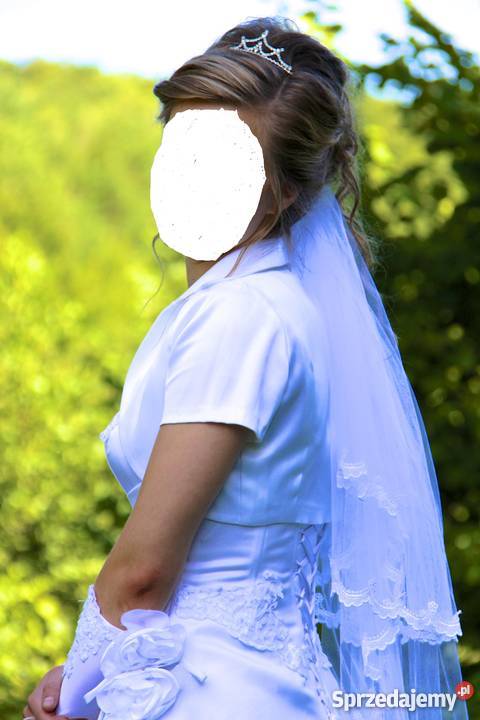 Biała suknia ślubnahalka z kołem bolerko Wejherowo