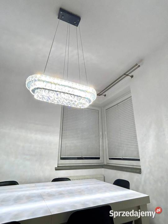 Żyrandol lampa kryształowa owalna wisząca led Warszawa
