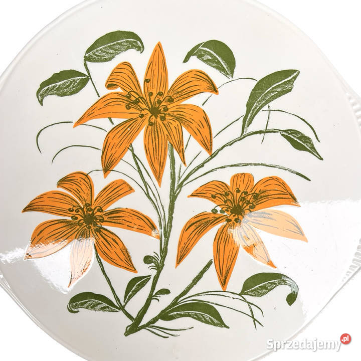 Patera Edelkeramik Grnstadt z motywem kwiatowym