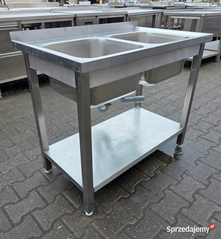 Zlew 2 komorowy z Półką 1006085 M1395 N Gastronomia Nowe Skalmierzyce
