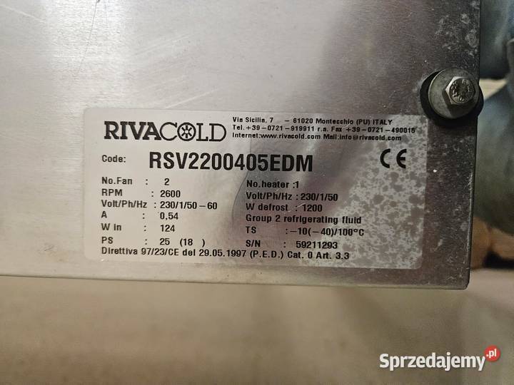 Chłodnica powietrza RIVACOLD typ RSV2200405 Pszczyna sprzedam