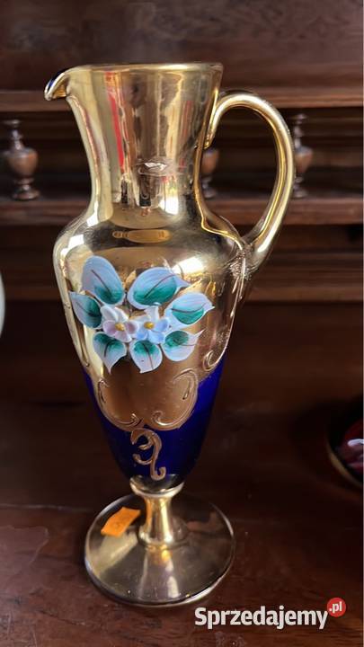 Amfora Bohemia Kobaltowe szkło Ręcznie wykonany Gdańsk