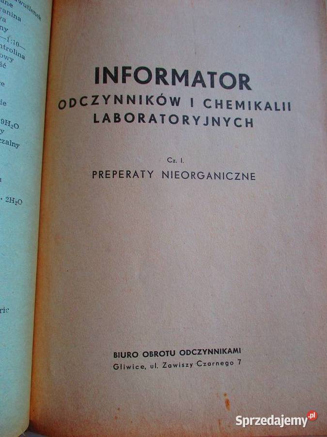 Informator odczynników i chemikalii Książki i Podręczniki Łódź