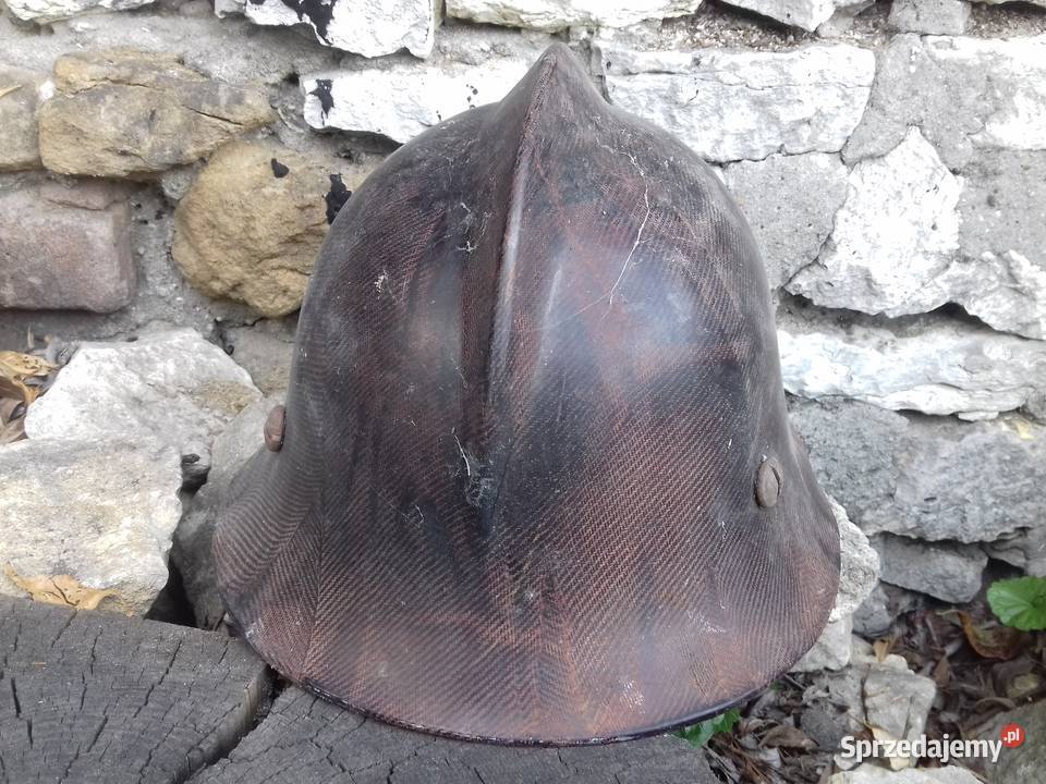 Stary hełm strażacki bakelitowy zabytek PRL Dąbrowa Górnicza