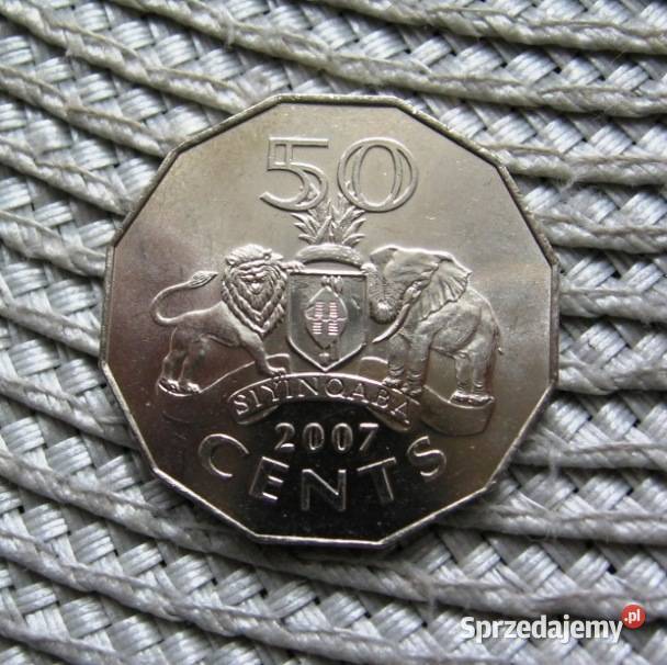 Swaziland Suazi 50 Cent 2007r Mennicza Kalisz sprzedam