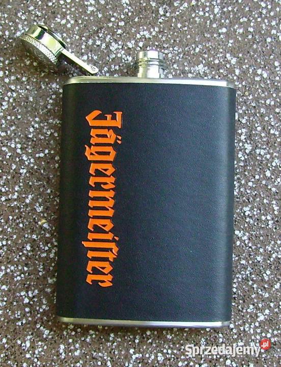 Piersiówka metalowa w skórzanej koszulce śląskie Rybnik