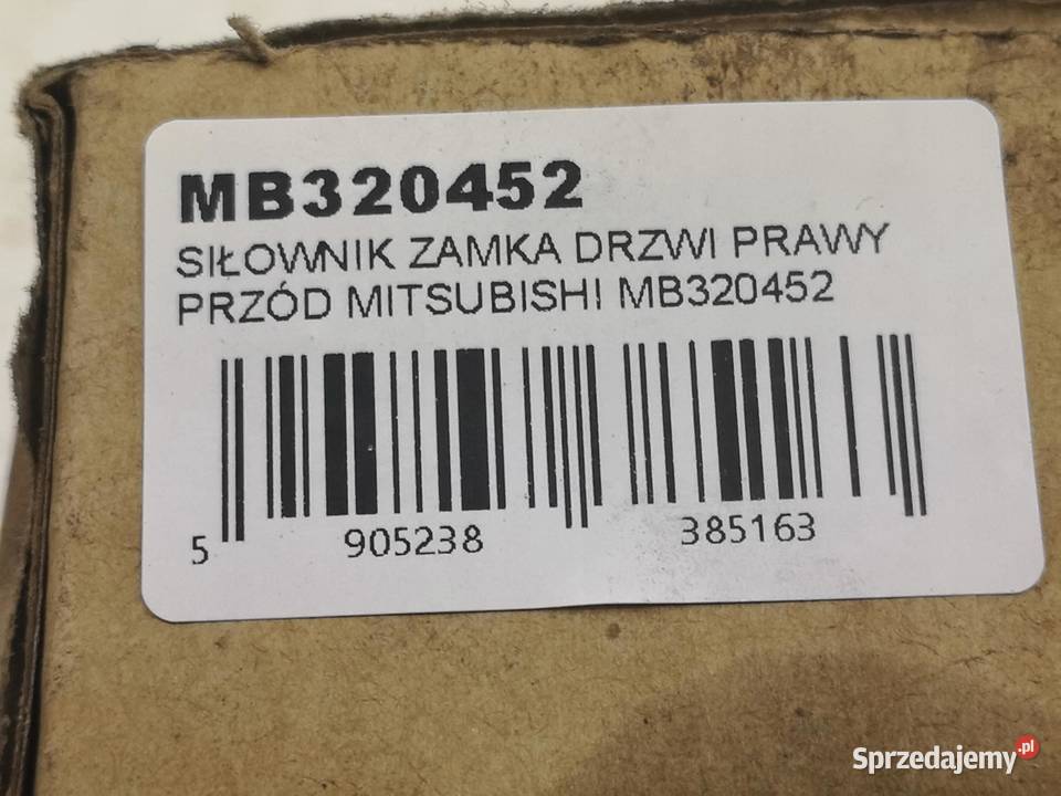 SIŁOWNIK ZAMKA DRZWI PRAWY PRZÓD MITSUBISHI Zamki, wkładki i kluczyki