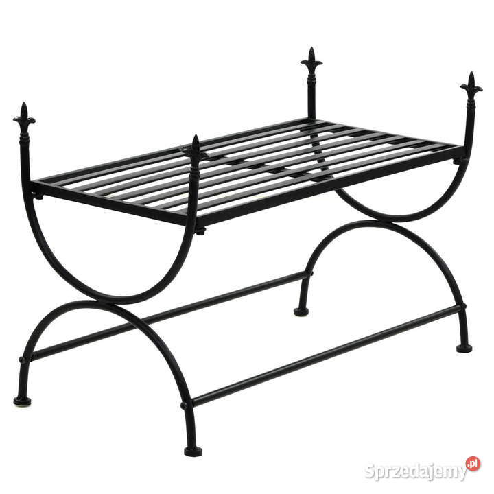 Ławka w stylu vintage metalowa 83x42x55 czarna Warszawa