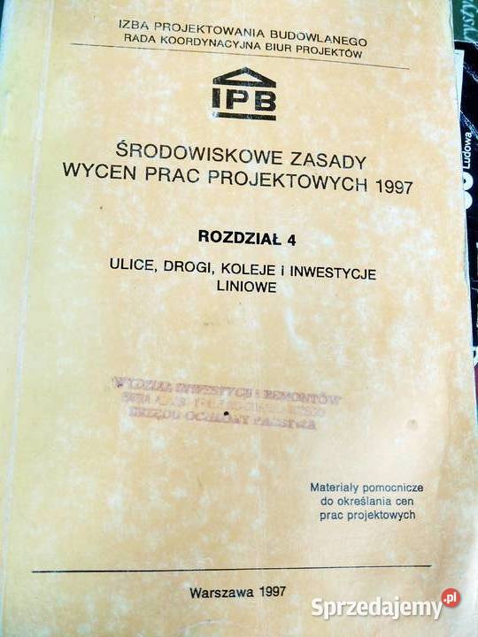 Środowiskowe zasady wycen prac projektowych Warszawa sprzedam