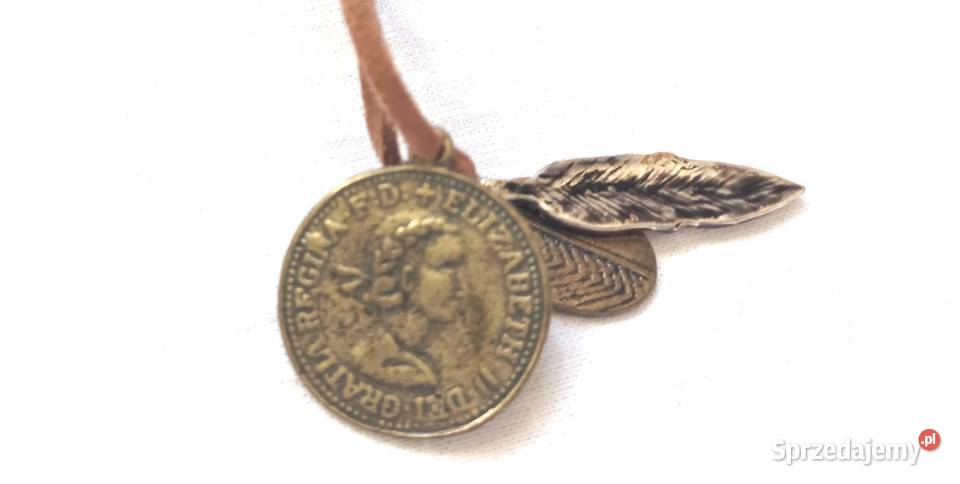 Naszyjnik męski Choker moneta pióro Bransoletka Białystok