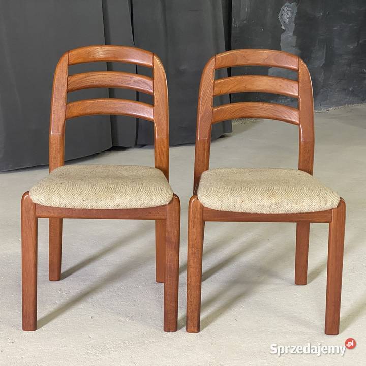2 krzesła vintage Dyrlund teak Dania lata 60 Budno