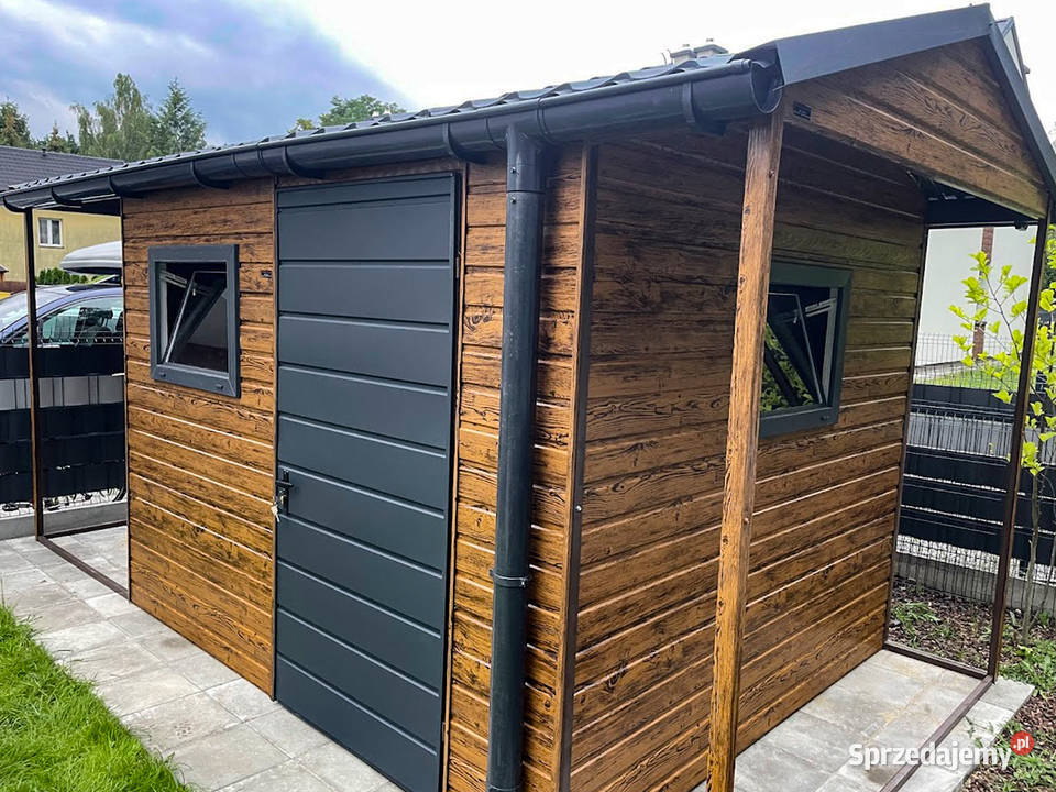 Domek ogrodowy 325m zadaszenie złoty dąbgrafit Olsztyn