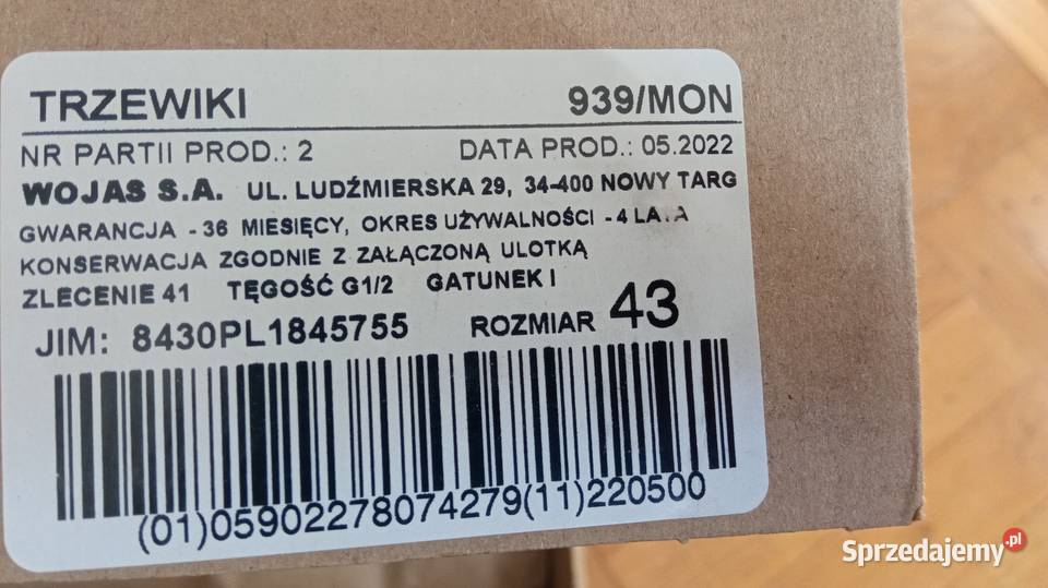 Buty taktyczne wojskowe Wojas 939 Mon r 43 Warszawa