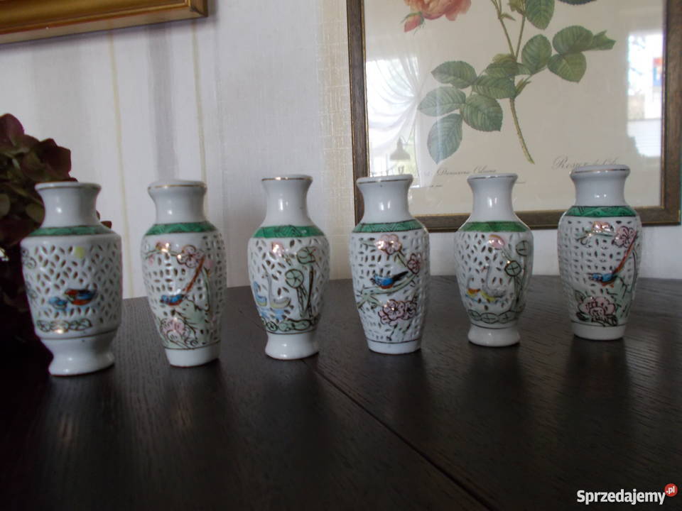 Ażurowe Porcelanowe Wazoniki6 kolekcja PRL Szczecin sprzedam