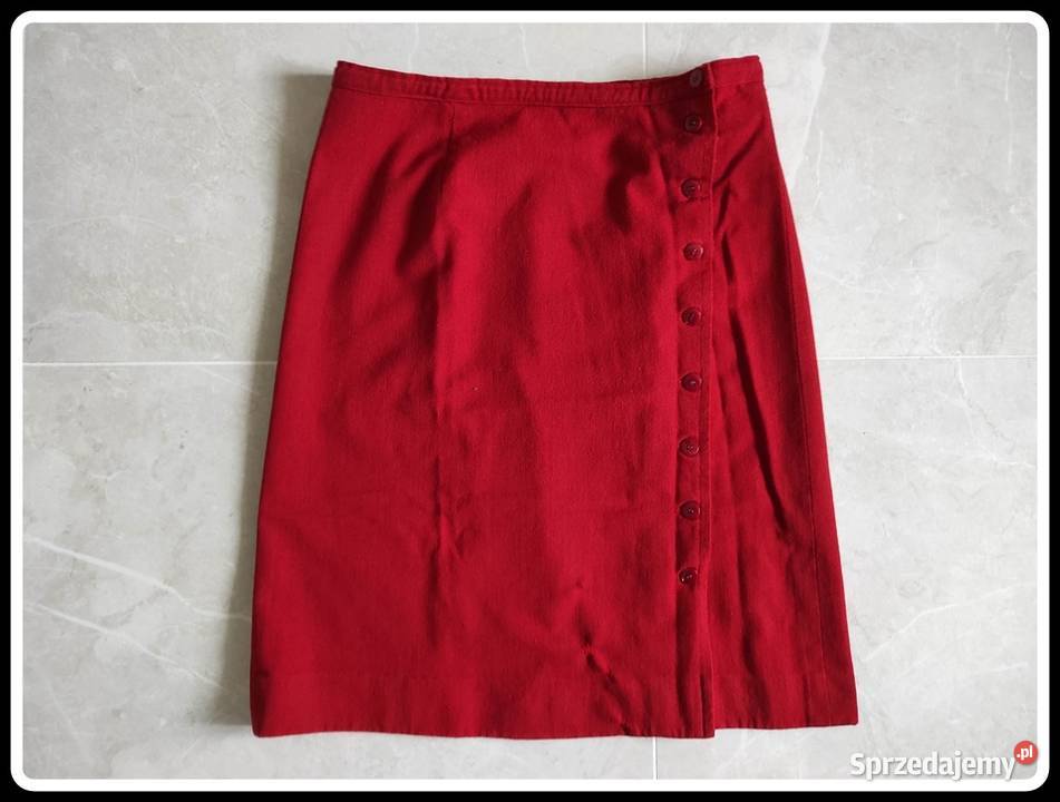 Czerwona spódnica z guzikami 42 XL Płock
