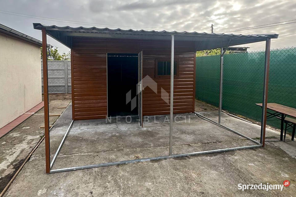 Schowek Domek Ogrodowy 4x5m Wiata 3m Drzwi Okno