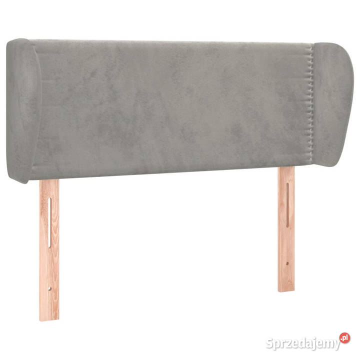 Zagłówek uszak jasnoszary 93x23x7888 aksamitny Warszawa