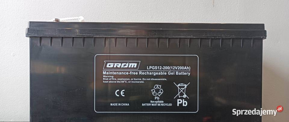 788x645x112 Akumulator żelowy GROM 12V 200Ah Konin