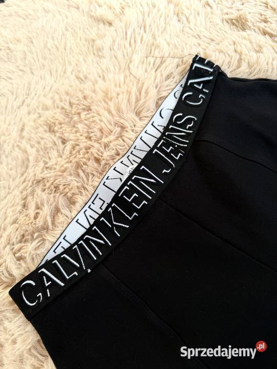 Spodnie damskie Calvin Klein Jeans czarne wysoki