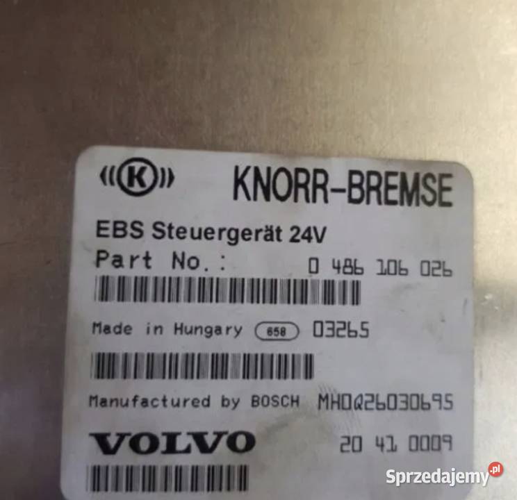VOLVO 20410009 EBS 0486106026 KASETA STEROWNIK Zawichost