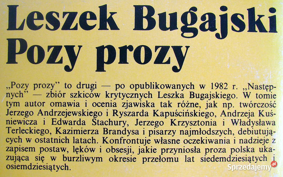 Pozy Prozy. Leszek Bugajski. Limanowa - Sprzedajemy.pl