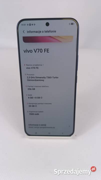 Smartfon VIVO V70 FE 5G 8256GB Katowice sprzedam