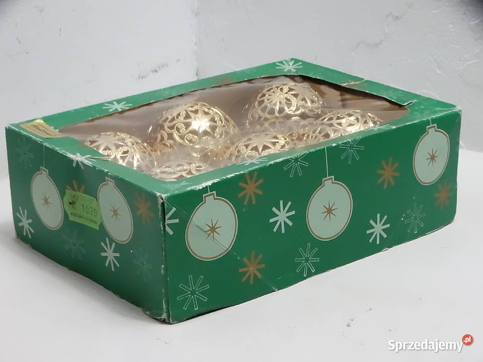 Bombki Choinkowe Ażurowe Złote Vintage Retro Boże Narodzenie Biłgoraj