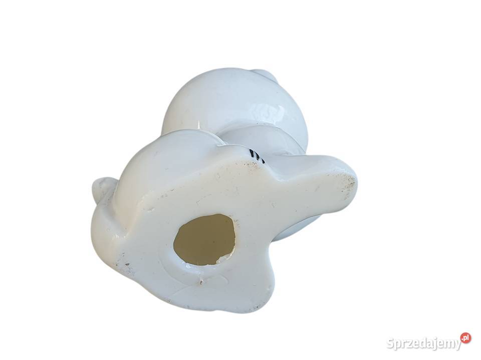 Stary porcelanowy kotek z bukietem kwiatów lata Cieszyn