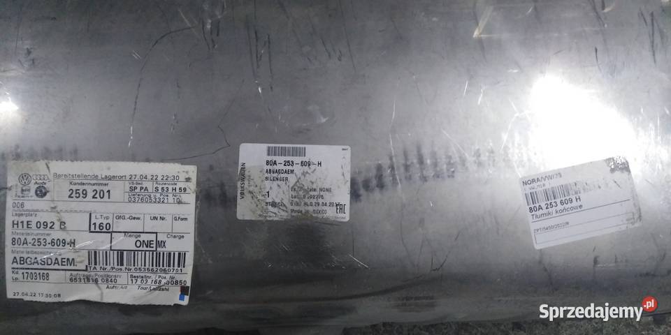 tłumik ostatni wydech nowy 80a253609h audi q5 Przemyśl sprzedam