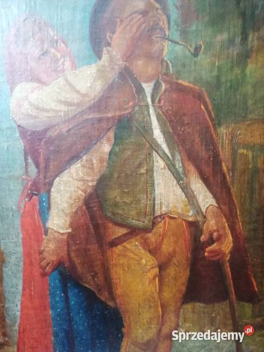 obraz scena rodzajowa górale śląskie Bytom sprzedam