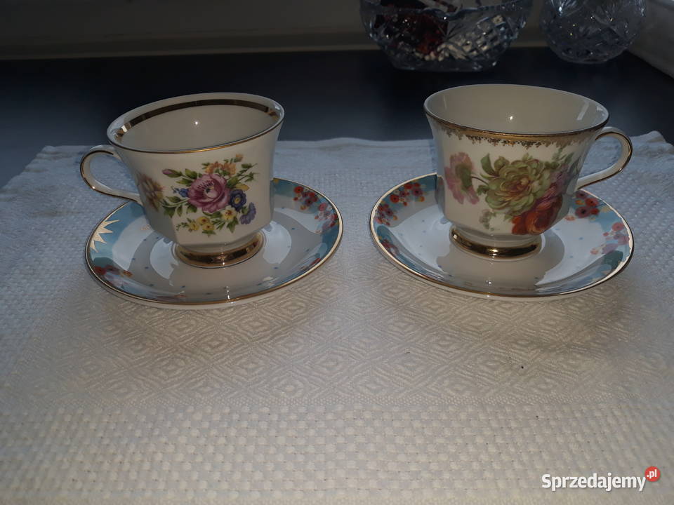 talerz talerze spodeczek porcelana w kwiatki Ceramika i szkło