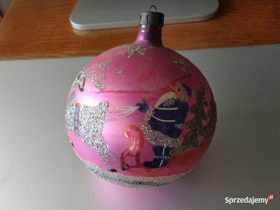 3 stare bombki z mikołajem lata 70te