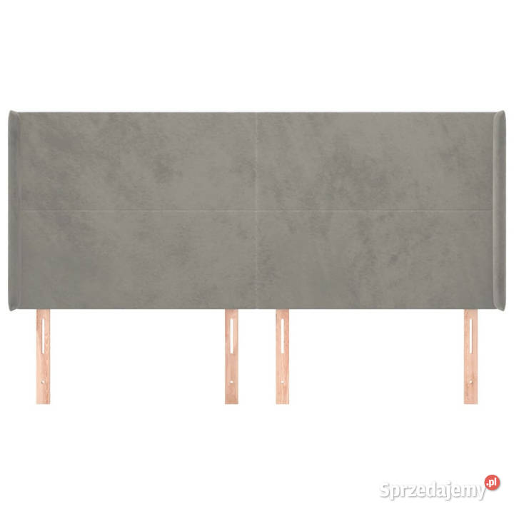 Zagłówek uszak jasnoszary 203x16x118128 aksamit Warszawa